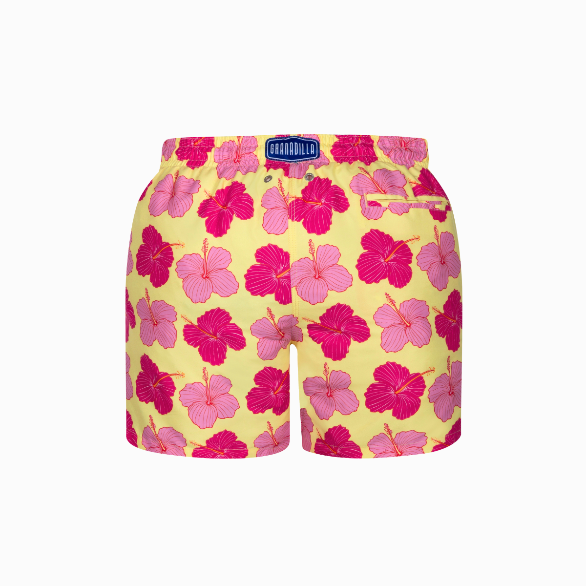 Mid-length Swim Shorts | Hibiscus / Yellow