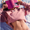 Granadilla Swim Fitted Hoodie | Baby Blue Daisy / Dusty Pink