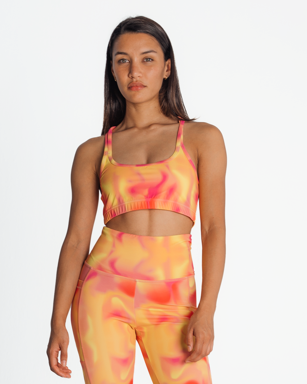 Active Crop Top | Flaming Tie-Dye