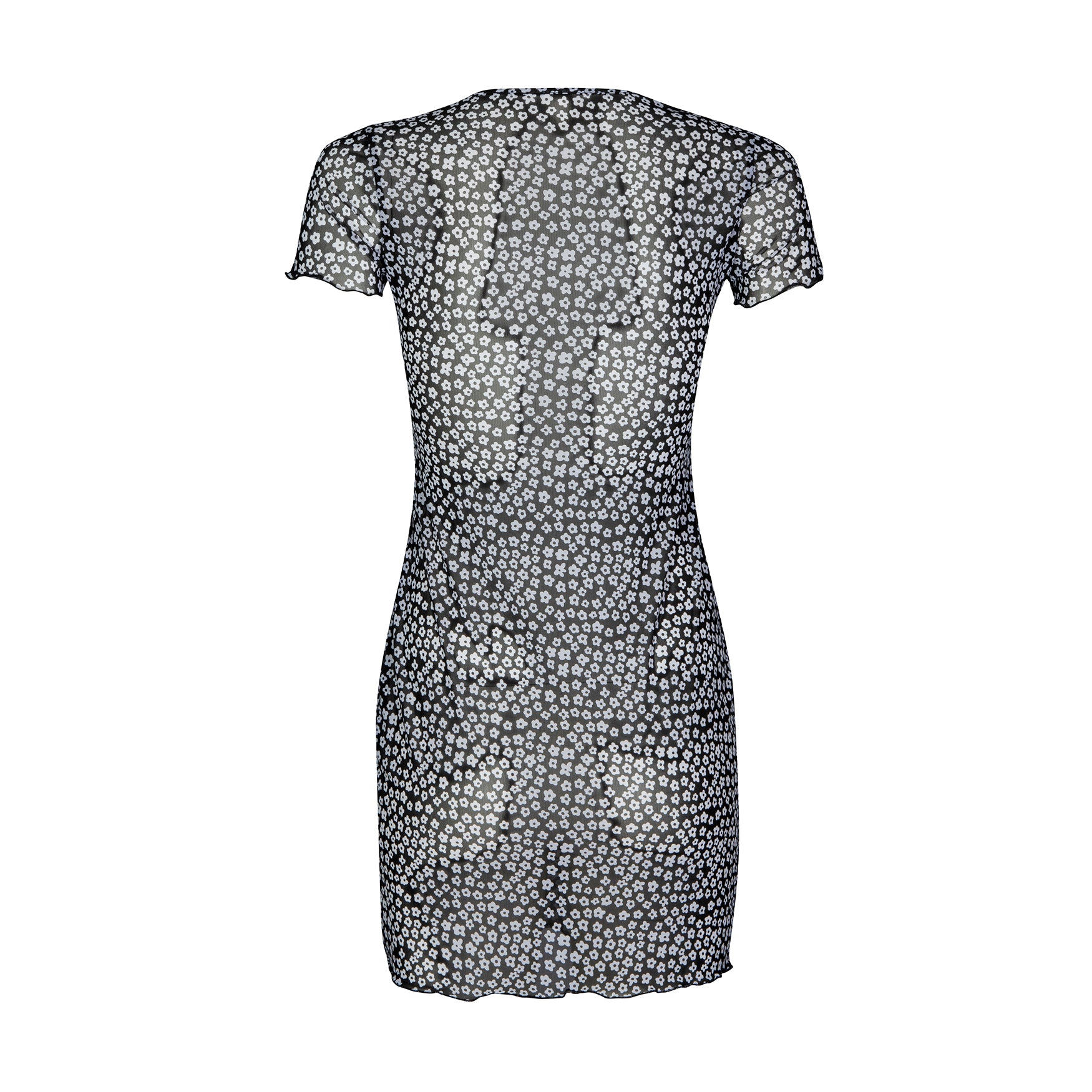 Black and white outlet mesh dress