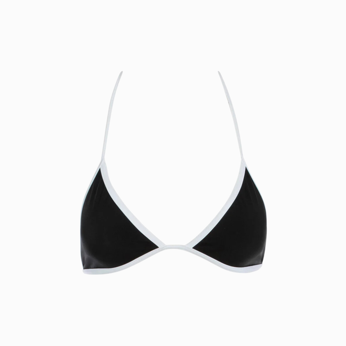 White Binding Bikini Top | Black