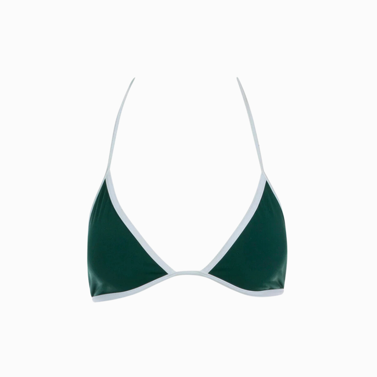 White Binding Bikini Top | Emerald