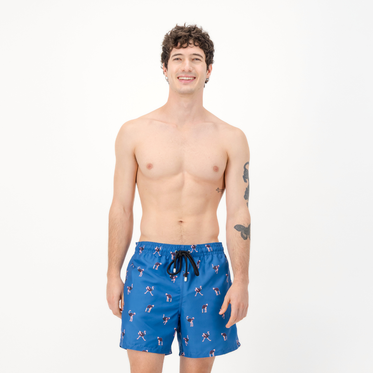 Mid-length Swim Shorts | Ostrich / Blue
