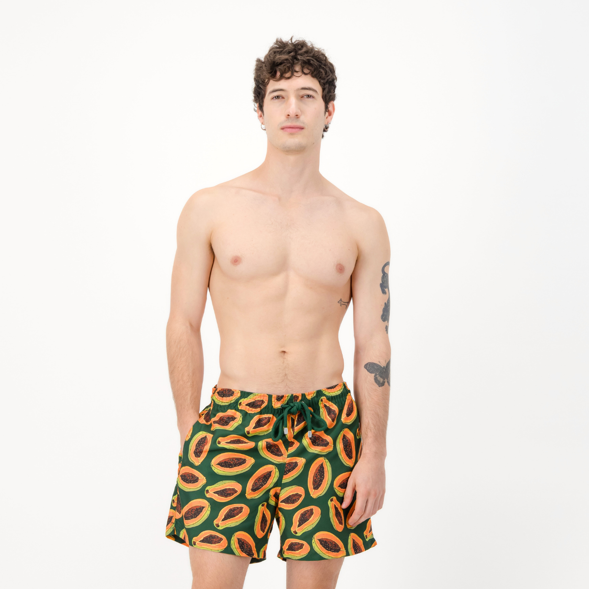 Mid-length Swim Shorts | Pawpaw / Emerald