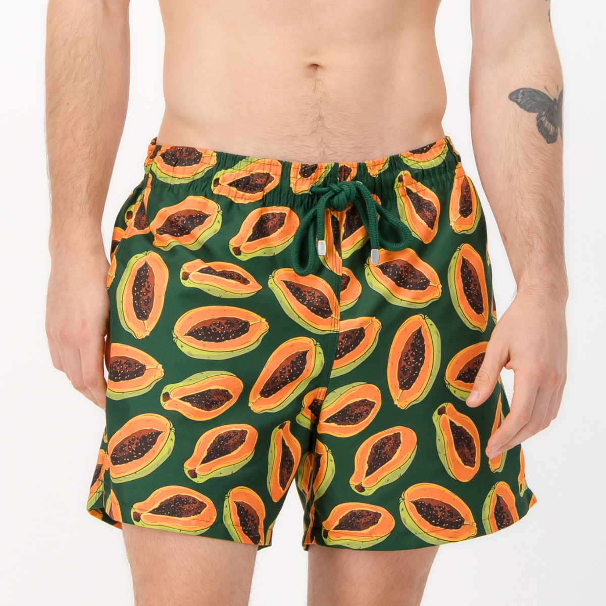 Mid-length Swim Shorts | Pawpaw / Emerald