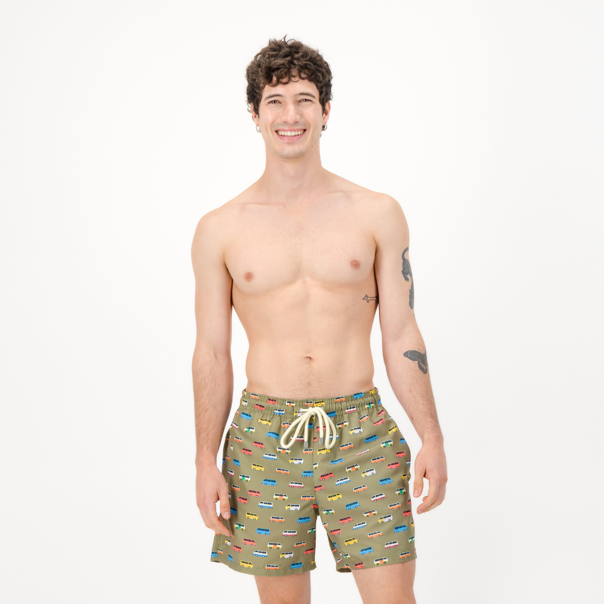 Mid-length Swim Shorts | Taxis / Olive