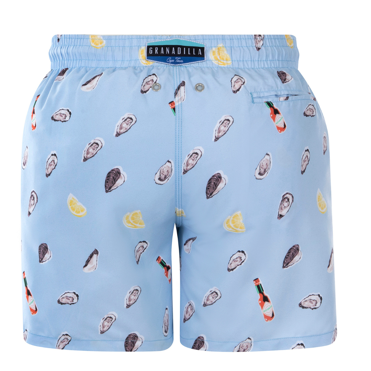 Mid-length Swim Shorts | Oysters / Baby Blue