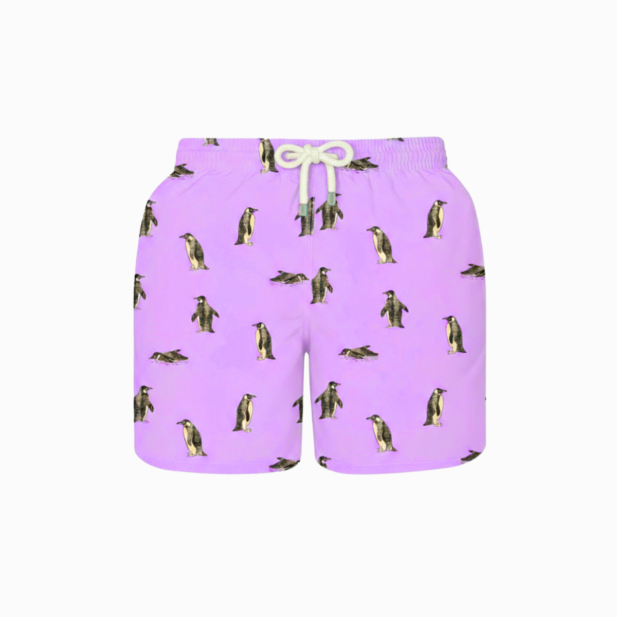 Mid-length Swim Shorts | Penguins /  Lilac