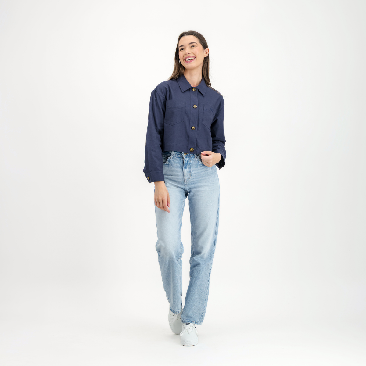 Womens Shacket | Plain / Navy
