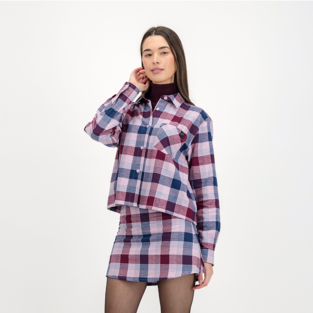 Womens Long Sleeve Shirt | Duffy / Pink | Flannel