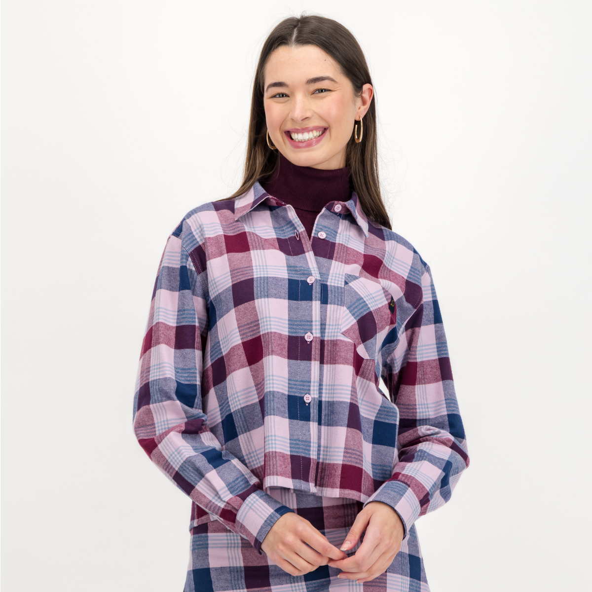 Womens Long Sleeve Shirt | Duffy / Pink | Flannel