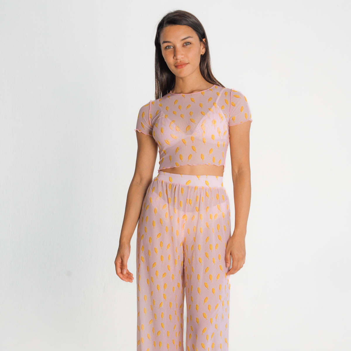 Mesh Wide Leg Pants | Pink Lollies