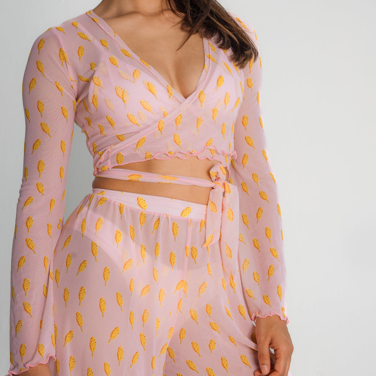 Mesh Wrap Top | Pink Lollies