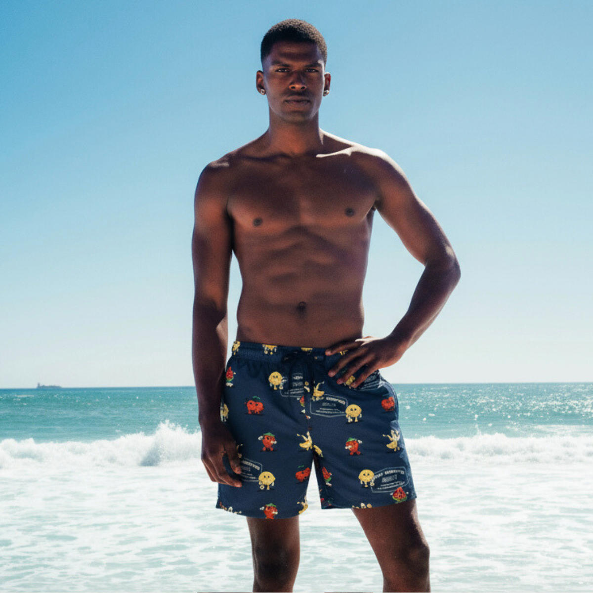 Mid-length Swim Shorts | Sporty Fruit / Navy
