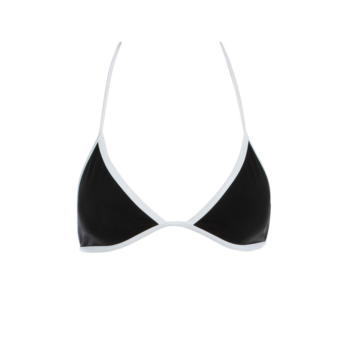 White Binding Bikini Top | Black