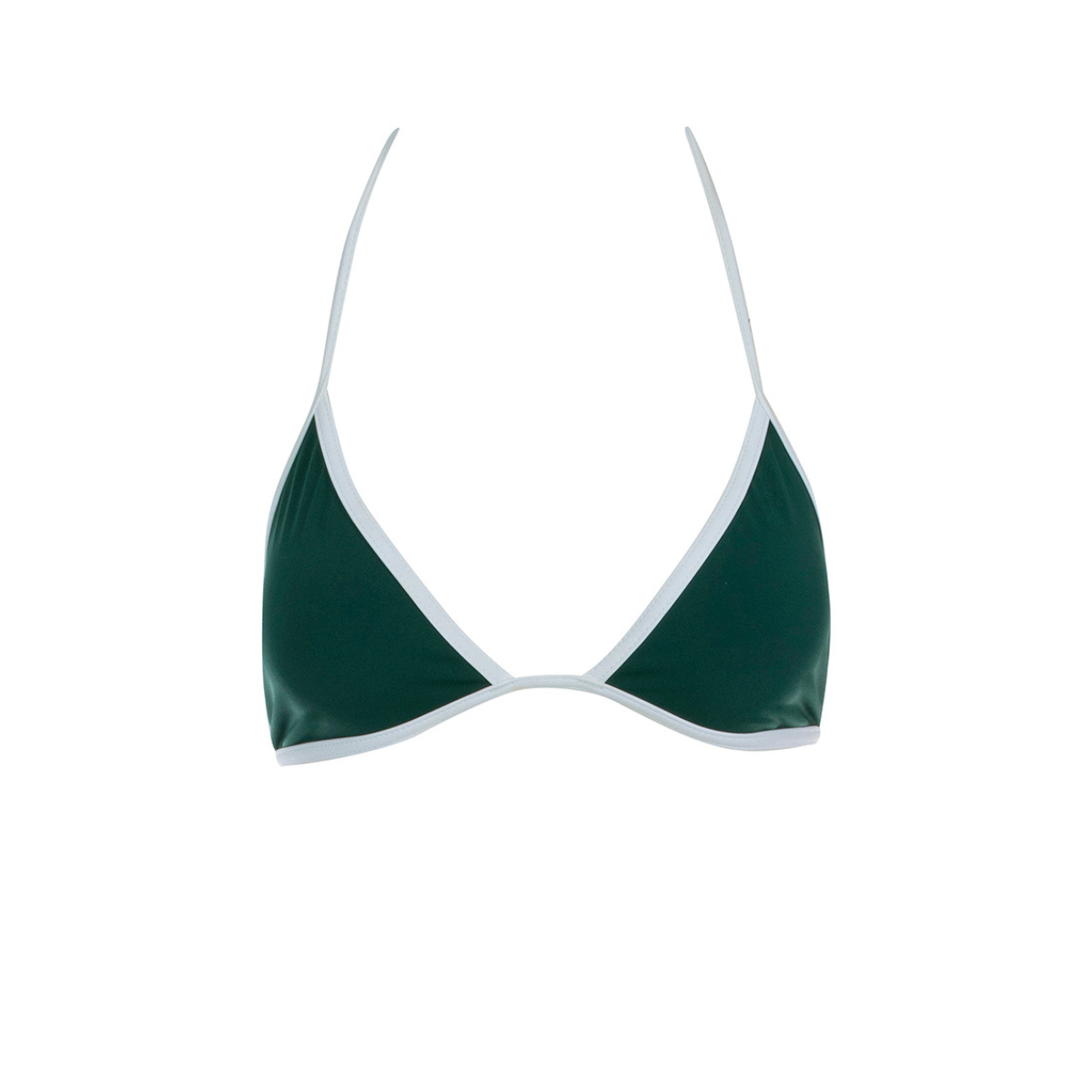 White Binding Bikini Top | Emerald