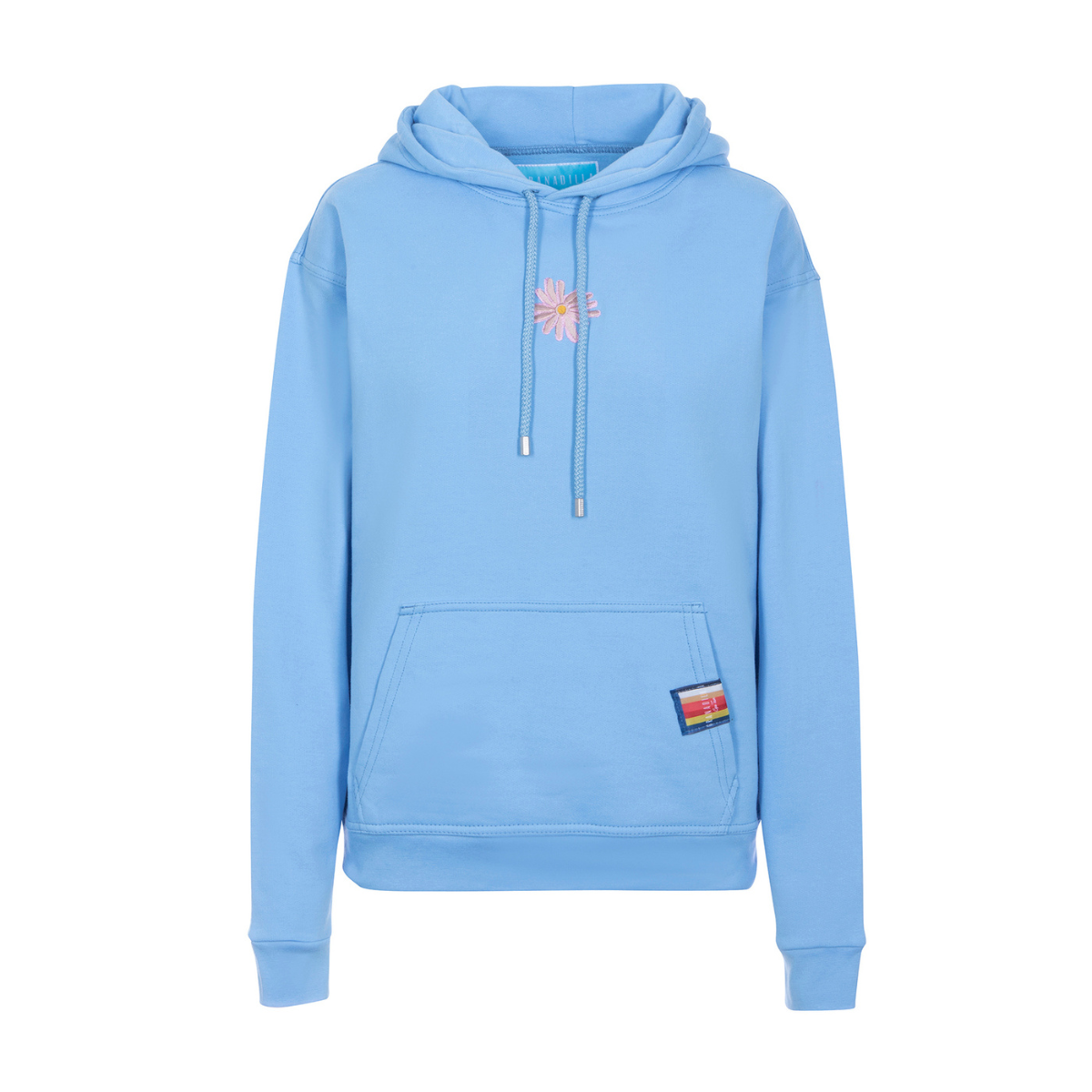 Granadilla Swim Fitted Hoodie | Pink Daisy / Sky Blue