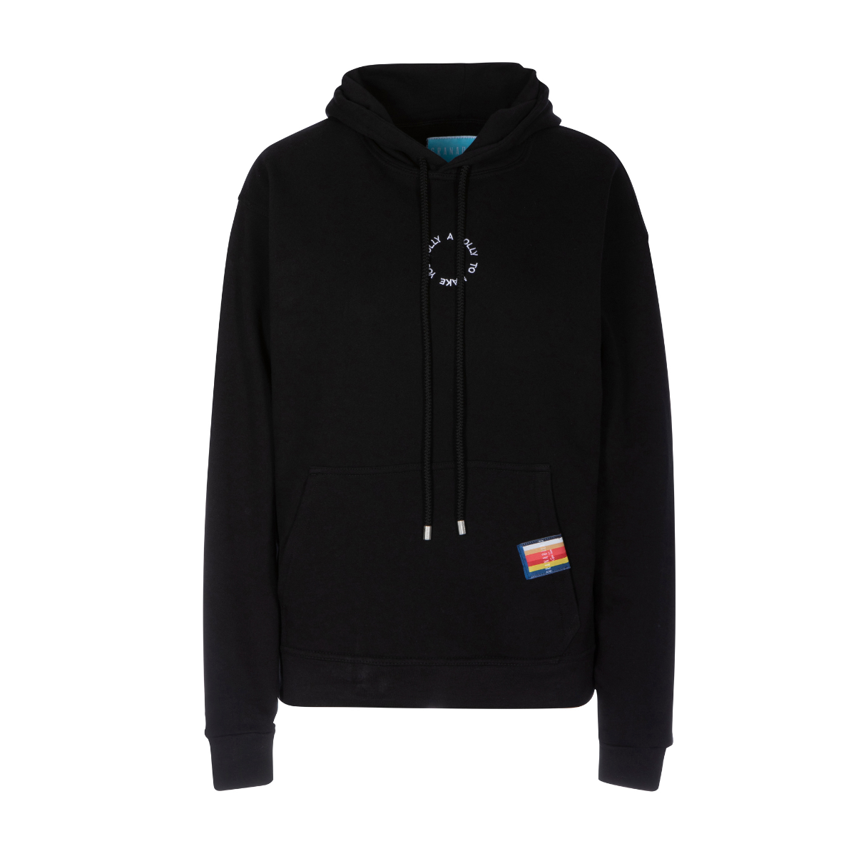 Granadilla Swim Fitted Hoodie | Circle Lolly To Make You Jolly / Black