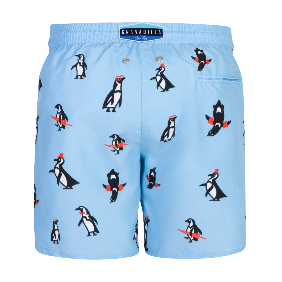 Mid-length Swim Shorts | Penguins / Baby Blue