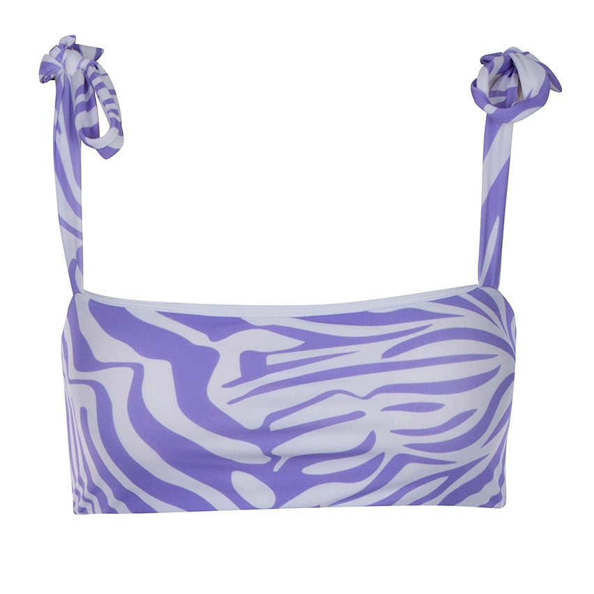 Tie Bikini Top | Zebra Lilac