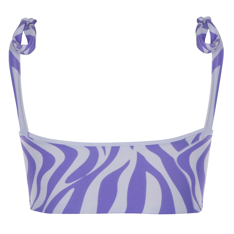 Tie Bikini Top | Zebra Lilac