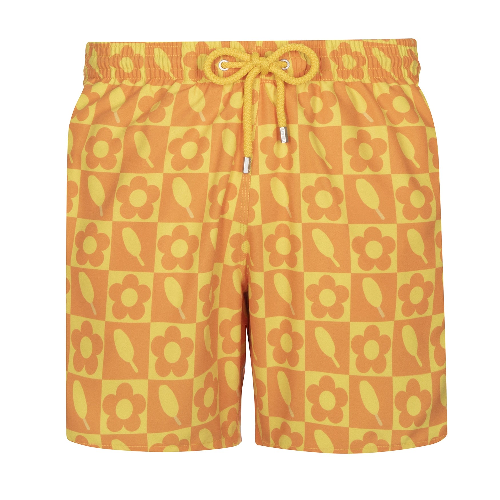 Mid-length Swim Shorts | Grid Lolly / Yellow