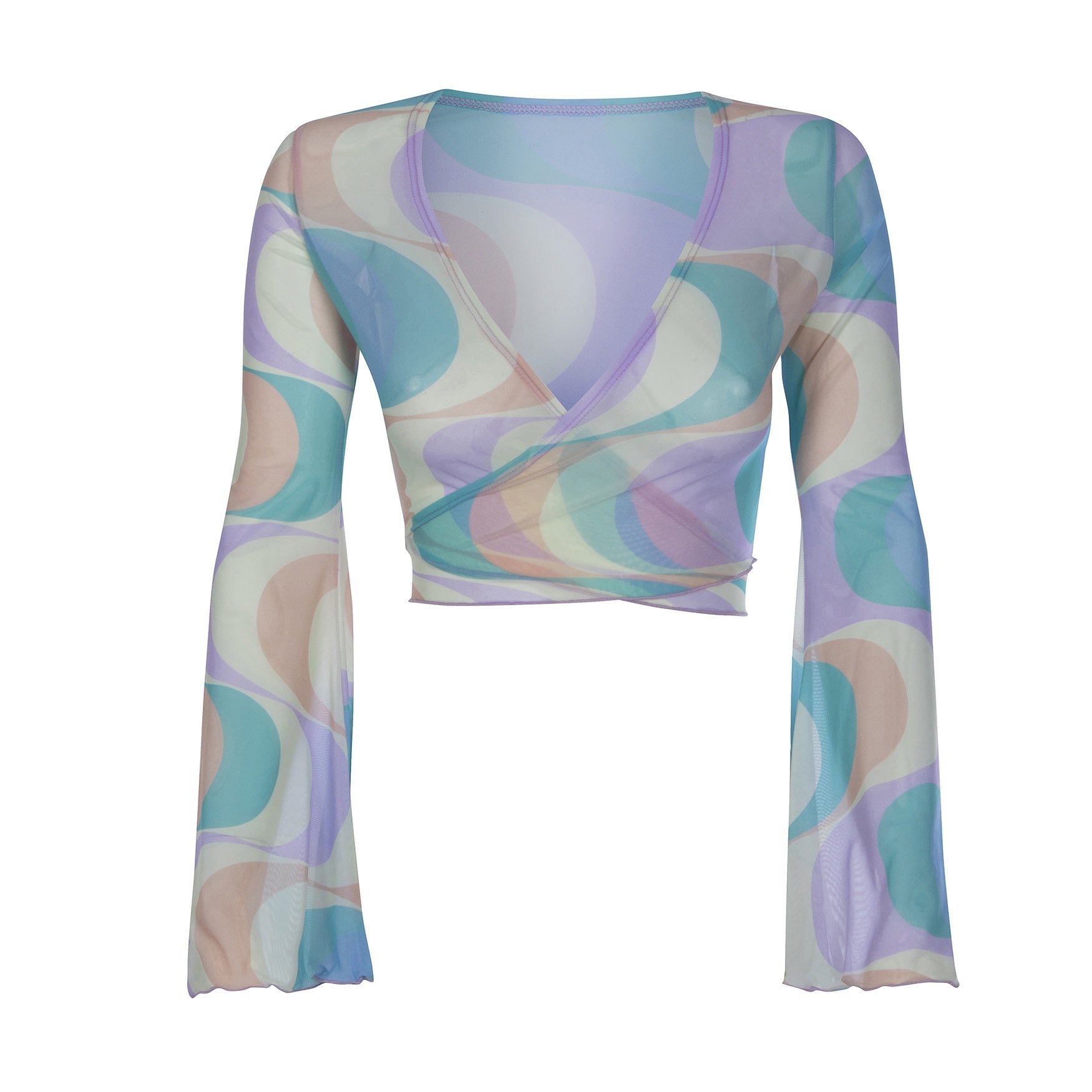 Mesh Wrap Top | Candy Waves
