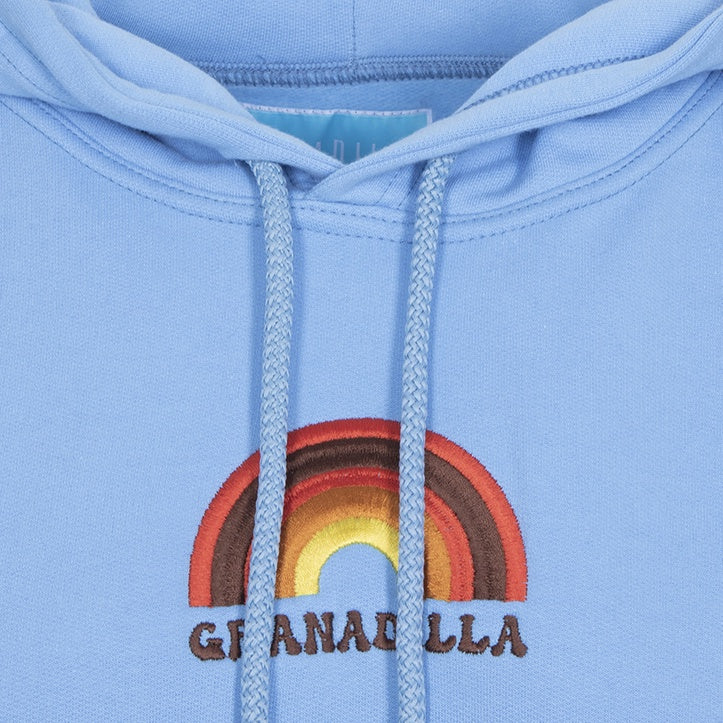 Granadilla Swim Fitted Hoodie | 70s Granadilla Rainbow / Sky Blue