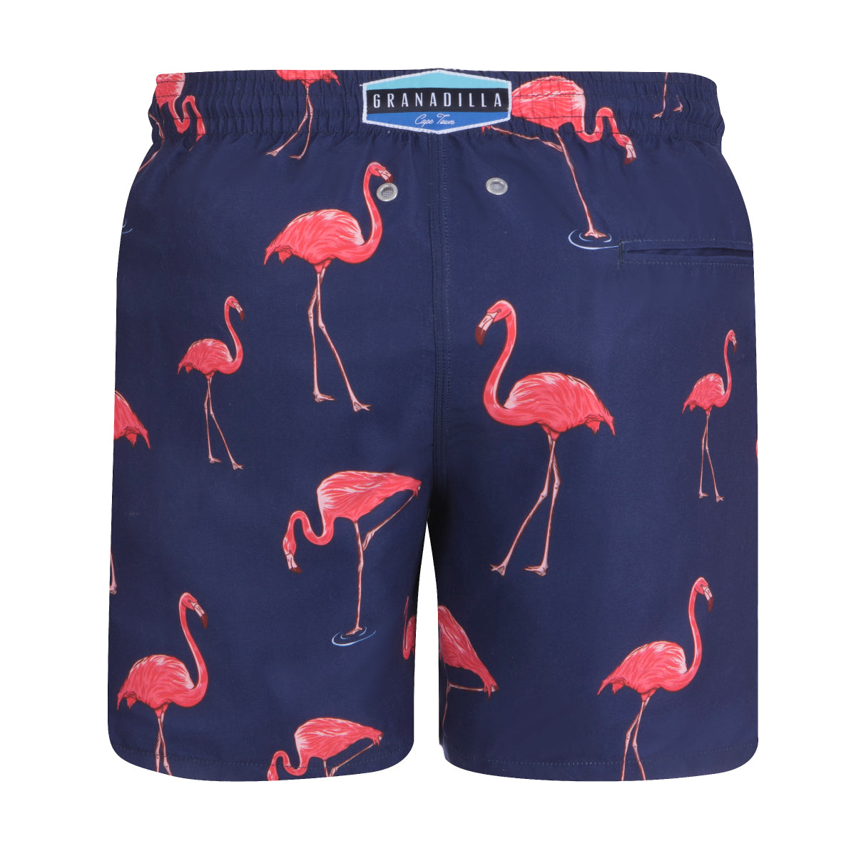 Mid-length Swim Shorts | Big Flamingo / Navy