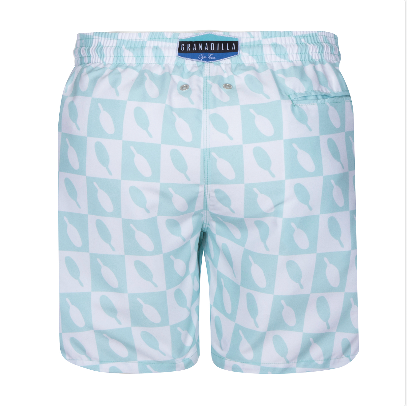 Mid-length Swim Shorts | Grid Lolly / Baby Blue