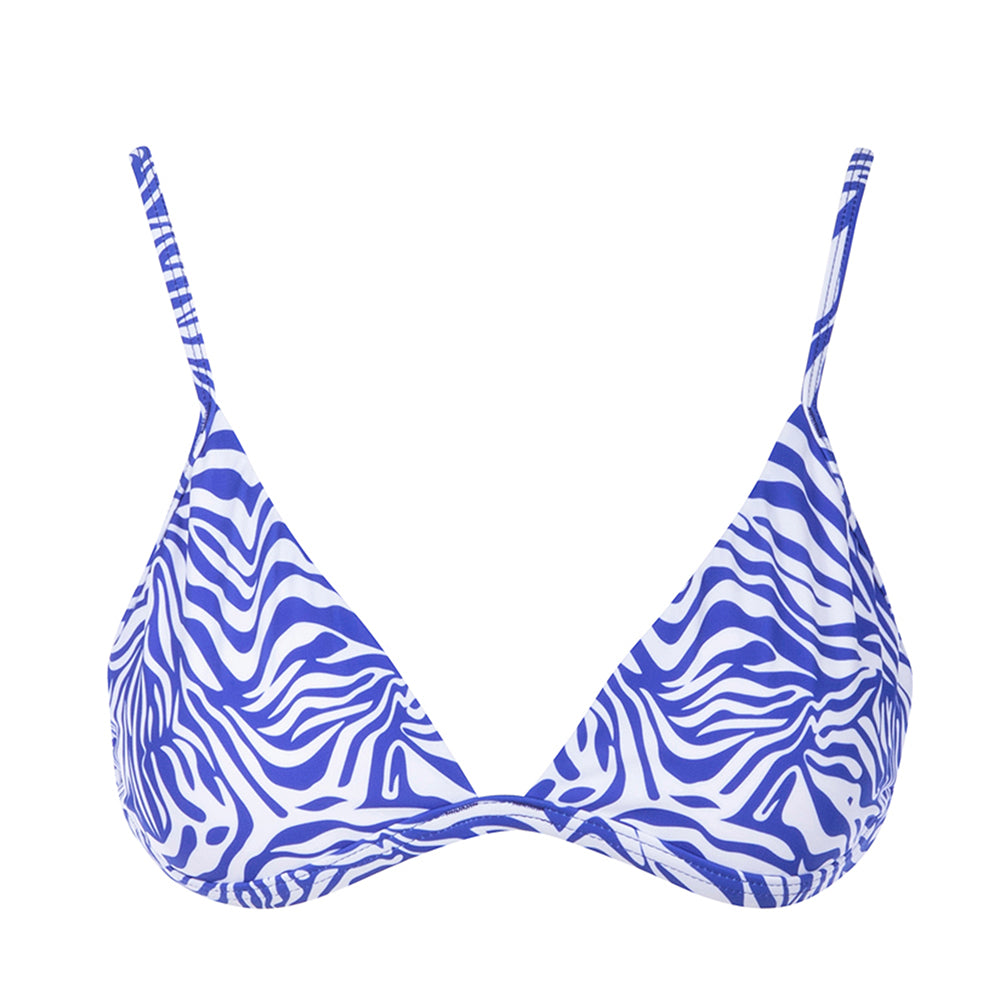 Granadilla Swim Bralette Bikini Top | Zebra Blue